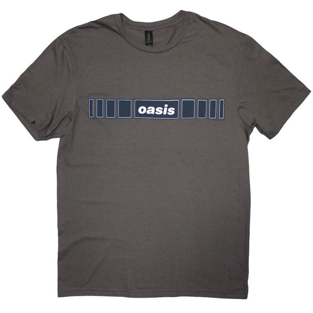 Oasis Unisex Adult Horizontal Bars Logo T-Shirt / Charcoal Grey